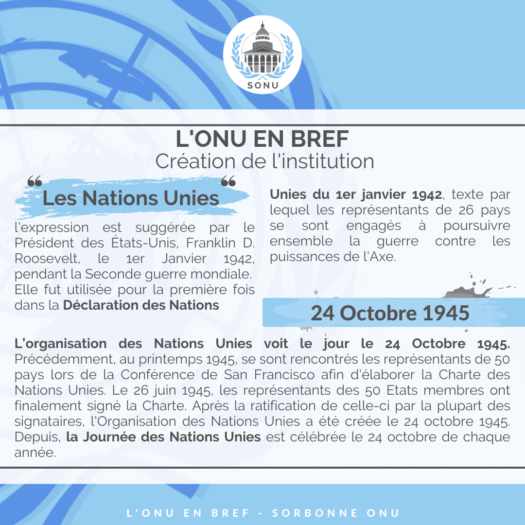 [Infographies] Présentation de l'ONU  Sorbonne pour l’Organisation des